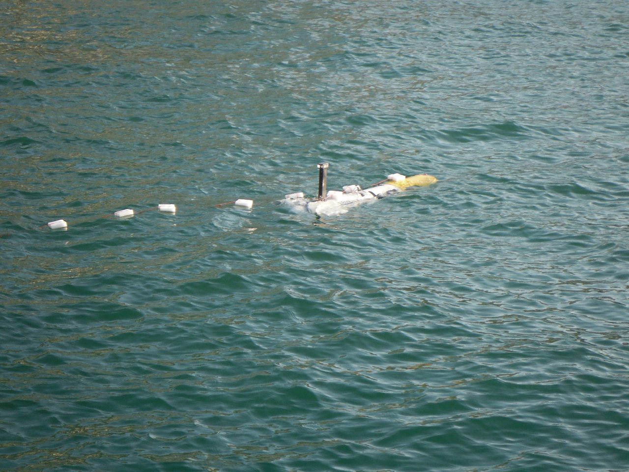 SPARUS II navigating semi-submerged during EURATHLON 2015 field testing.